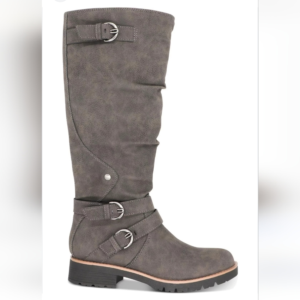 Sun + Stone Womens Brinley charcoal Knee-High Boots 5 - Picture 2 of 5